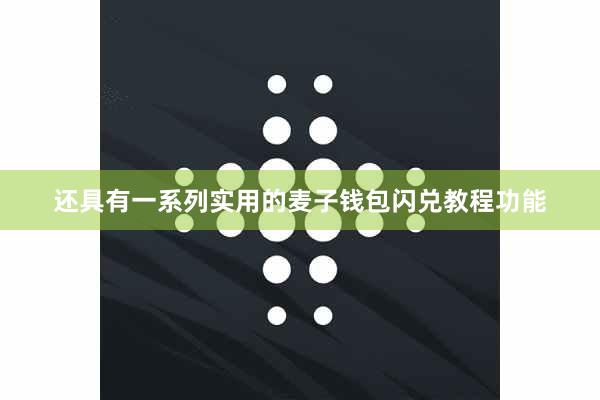 还具有一系列实用的麦子钱包闪兑教程功能
