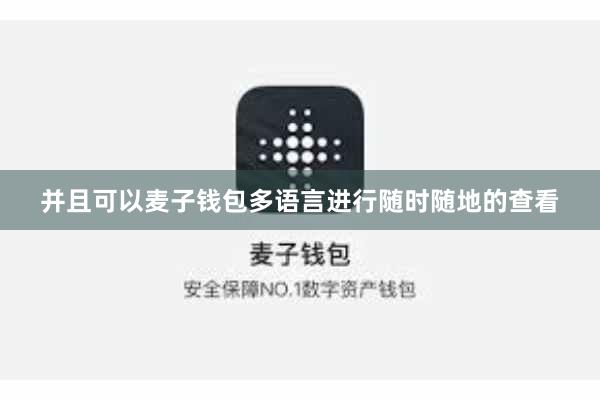 并且可以麦子钱包多语言进行随时随地的查看