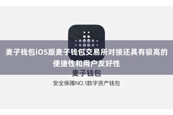 麦子钱包iOS版麦子钱包交易所对接还具有极高的便捷性和用户友好性