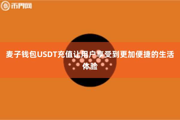麦子钱包USDT充值让用户享受到更加便捷的生活体验